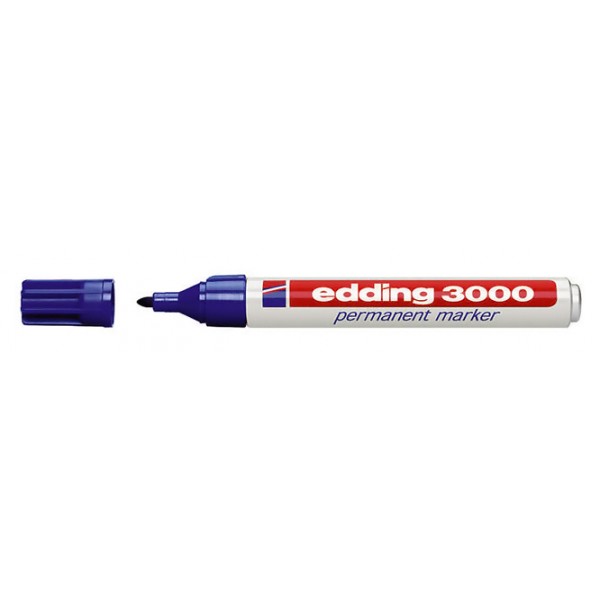 EDDING ανεξίτηλος μαρκαδόρος 3000, 1.5-3mm, επαναγεμιζόμενος, μπλε - EDDING