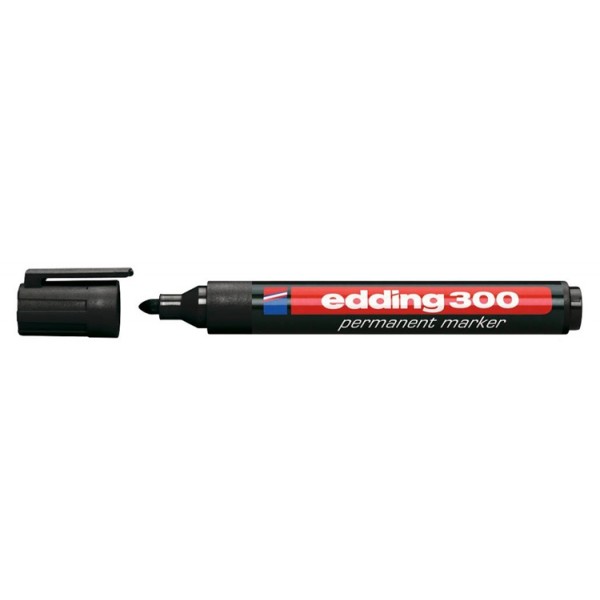 EDDING ανεξίτηλος μαρκαδόρος 300, 1.5-3mm, επαναγεμιζόμενος, μαύρος - EDDING