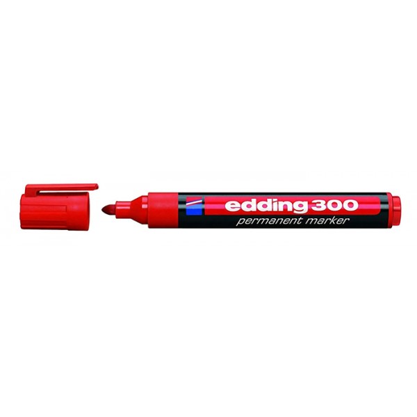 EDDING ανεξίτηλος μαρκαδόρος 300, 1.5-3mm, επαναγεμιζόμενος, κόκκινος - EDDING