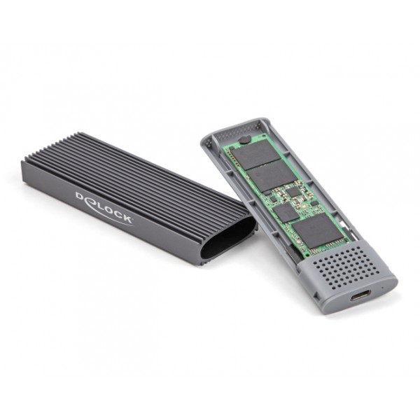 DELOCK θήκη για M.2 NVMe PCIe/SATA SSD 42019, tool free, 10Gbps, μαύρη - Θήκες & Trays Σκληρών Δίσκων
