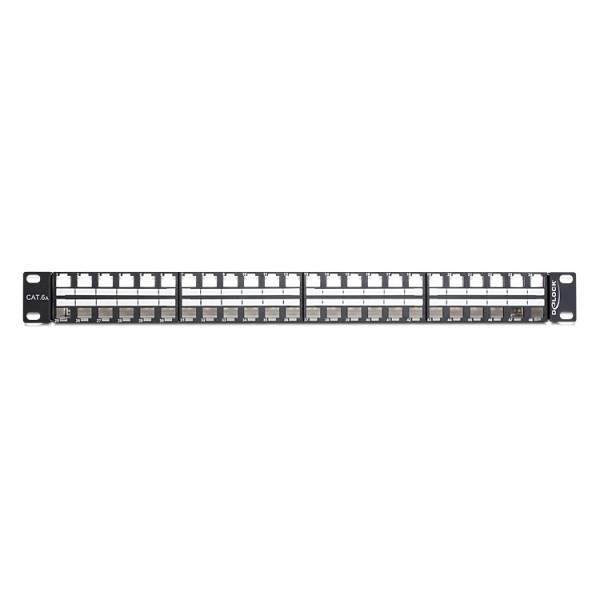 DELOCK Keystone Patch Panel 19", 48-port, 1U, μαύρο