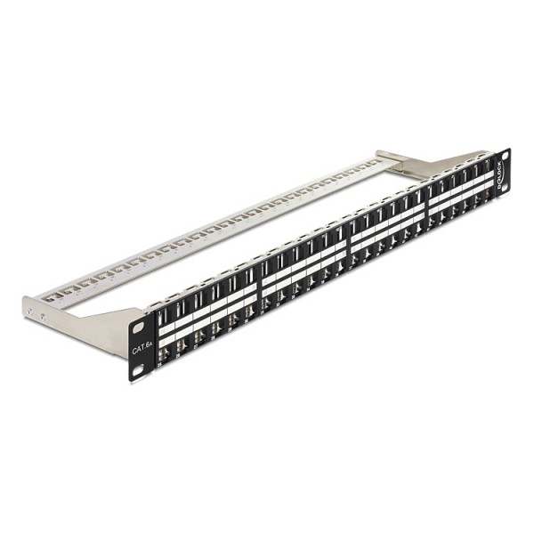 DELOCK Keystone Patch Panel 19", 48-port, 1U, μαύρο