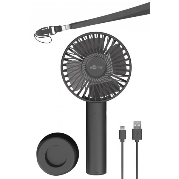GOOBAY ανεμιστήρας χειρός 49645, με βάση, USB, μαύρος