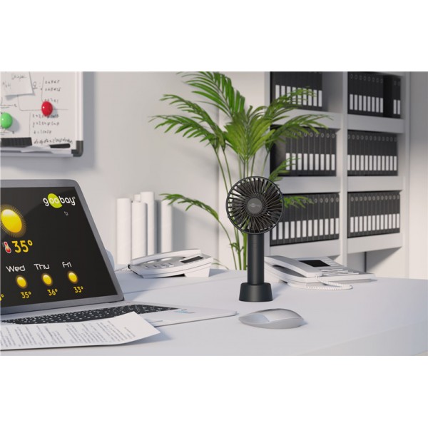 GOOBAY ανεμιστήρας χειρός 49645, με βάση, USB, μαύρος