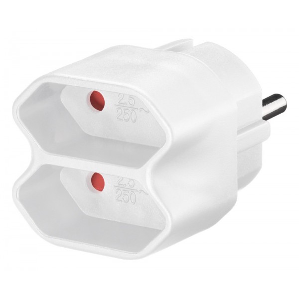GOOBAY αντάπτορας ρεύματος 51000, 2x Euro, 230V 2.5A, λευκός - Πολύπριζα Ρεύματος
