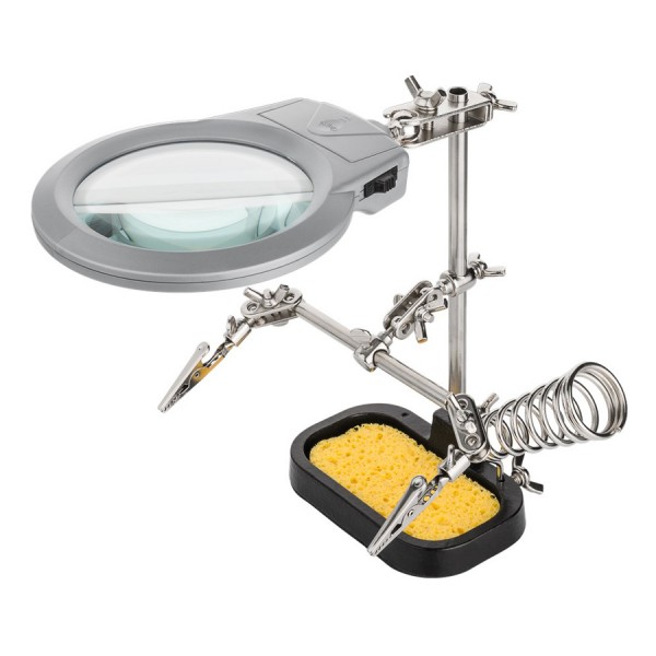 GOOBAY μεγεθυντικός φακός 51226 με clips συγκράτησης, 2x, LED φωτισμός - GOOBAY
