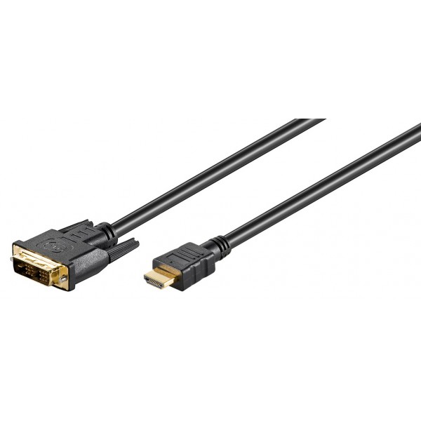GOOBAY καλώδιο DVI-D σε HDMI 51586, 10m, μαύρο - Εικόνα