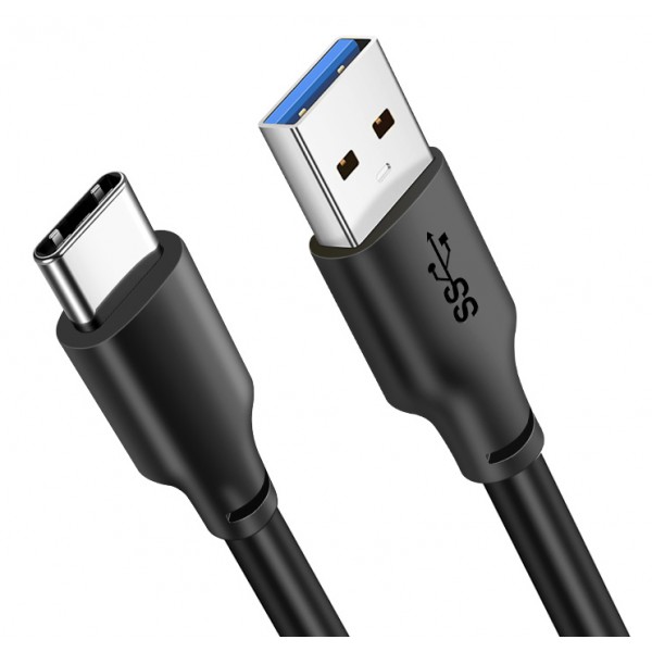 CABLETIME καλώδιο USB 3.0 σε USB Type-C C160, 5V 3A, 0.25m, μαύρο - CABLETIME