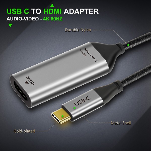 CABLETIME αντάπτορας USB-C σε HDMI C160, 4K/60HZ, 0.15m, μαύρος - Σύγκριση Προϊόντων