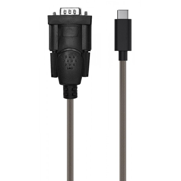CABLETIME καλώδιο USB-C σε RS232 C160, 28AWG, 1m, διάφανες-μαύρο - CABLETIME
