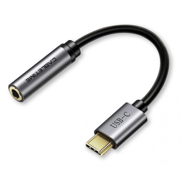 CABLETIME καλώδιο USB Type-C σε 3.5mm θηλυκό C160, 0.1m, μαύρο - CABLETIME
