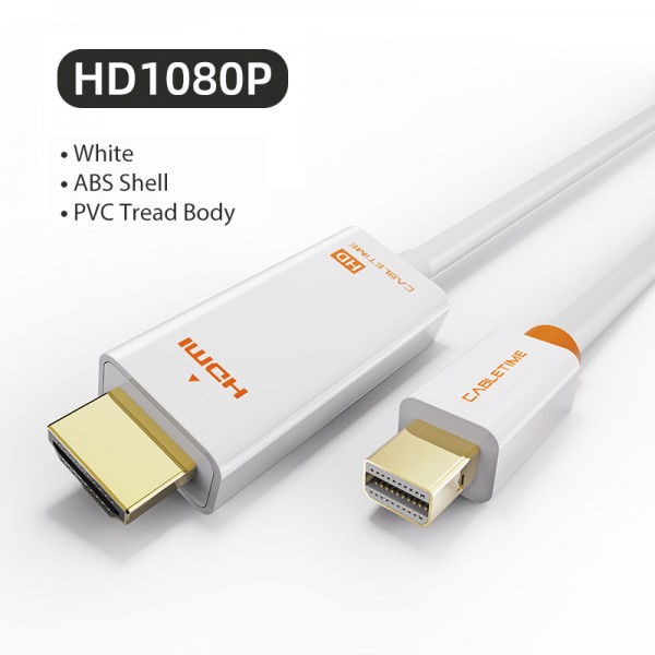 CABLETIME καλώδιο Mini DisplayPort σε HDMI AV588, 1080p, 1.8m, λευκό