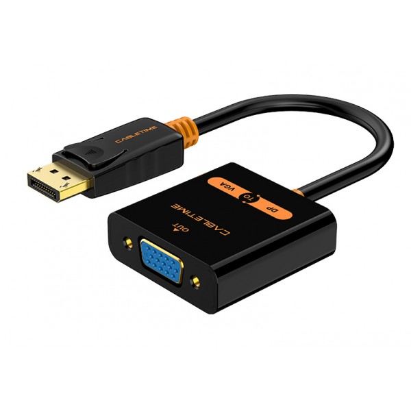 CABLETIME αντάπτορας Displayport σε VGA AV586, 1080p, 0.2m, μαύρος - Σύγκριση Προϊόντων