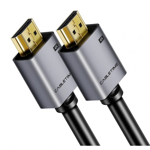 CABLETIME καλώδιο HDMI 2.0 AV566, 4k/60hz, 2m, μαύρο - Εικόνα