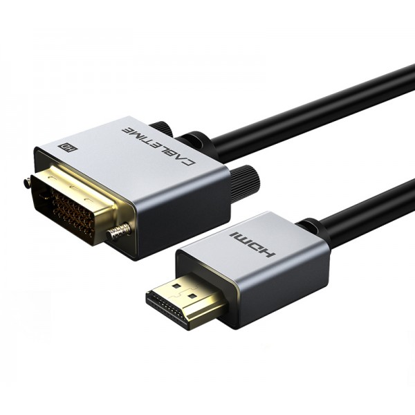 CABLETIME καλώδιο HDMI 1.4 σε DVI 24+1 AV579, 1080p, 1m, μαύρο - Εικόνα