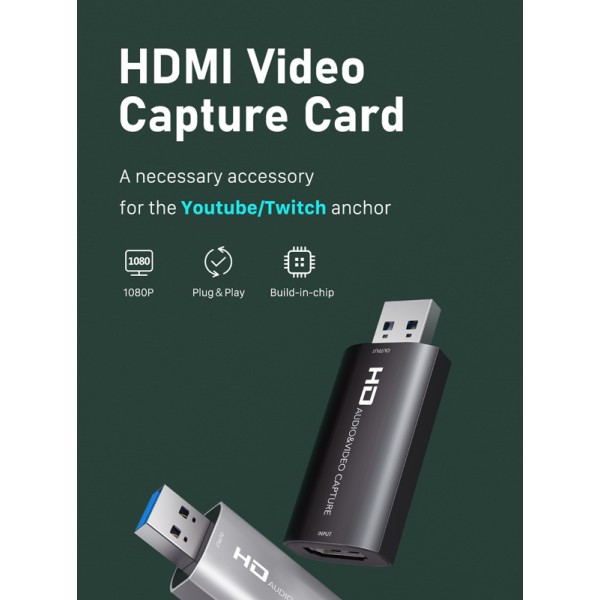 CABLETIME HDMI Video capture Card CTHVC, 1080p, μαύρο - CABLETIME