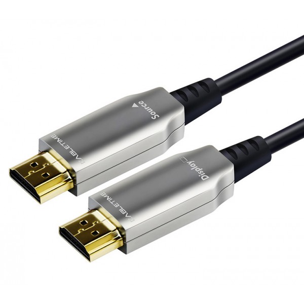 CABLETIME καλώδιο AOC HDMI 2.0 AV540, HDR, HDCP, 3D, 18Gbps, 100m, γκρι - Εικόνα