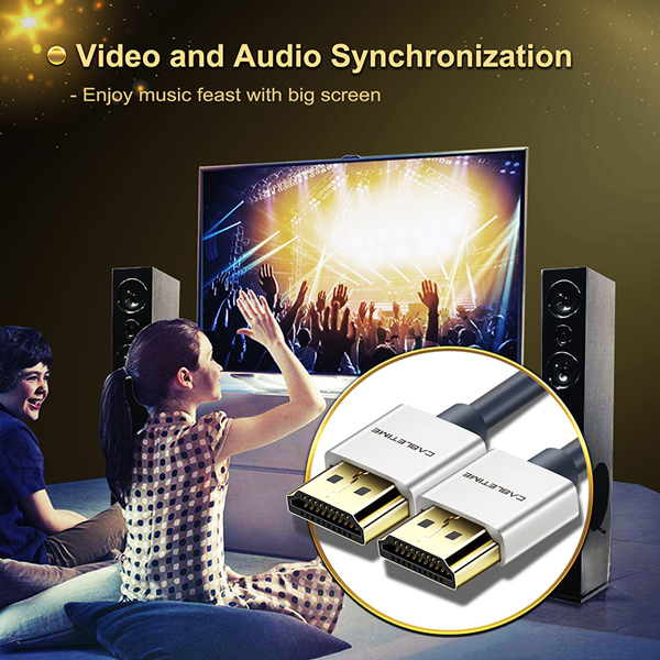 CABLETIME καλώδιο HDMI 2.0 AV540, gold plated, 32AWG, 4K, 1m, μπλε - Εικόνα