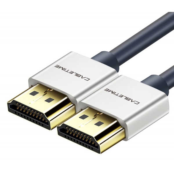 CABLETIME καλώδιο HDMI 2.0 AV540, gold plated, 32AWG, 4K, 1m, μπλε - CABLETIME