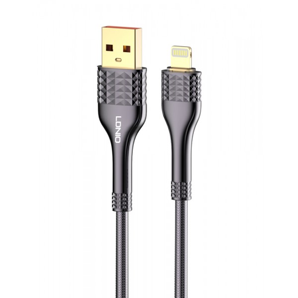 LDNIO καλώδιο Ligntining σε USB LS652, 30W, 2m, γκρι - USB