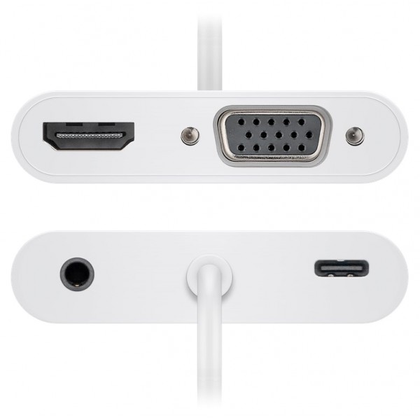 GOOBAY USB-C docking station 52418, HDMI/VGA/PD, 100W, 4K, 12cm, λευκός