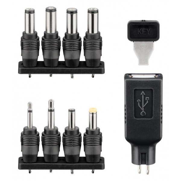 GOOBAY επιτοίχιος φορτιστής 53996, 3V-12V, 12W-1A, 8 tips