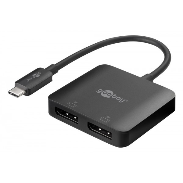 GOOBAY αντάπτορας USB-C σε 2x DisplayPort 60171, 2x 4K, HDR, μαύρος - Συνοδευτικά PC