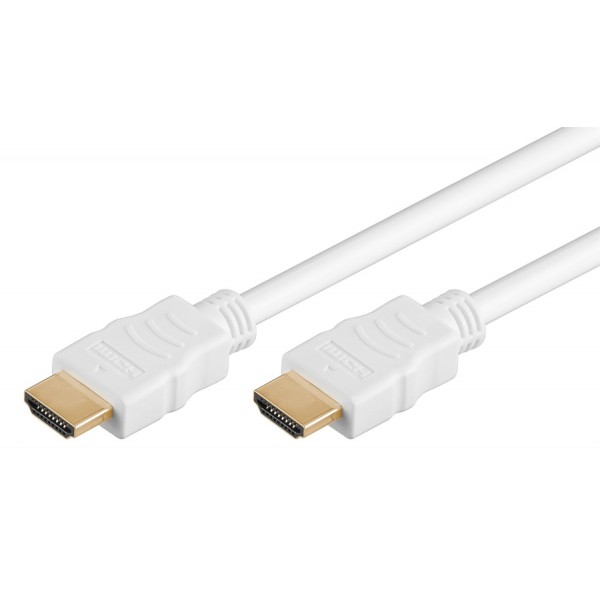 GOOBAY καλώδιο HDMI 2.0 με Ethernet 61017, 4K/60Hz 18Gbit/s, 0.5m, λευκό - Εικόνα