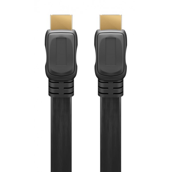 GOOBAY καλώδιο HDMI 2.0 με Ethernet 61277, flat, 18Gbit/s, 4K, 1m, μαύρο - Εικόνα