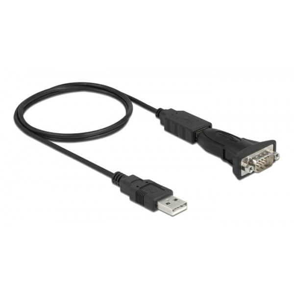 DELOCK αντάπτορας USB σε RS-232 DB9 61506 με καλώδιο USB, 0.8m, μαύρο - USB
