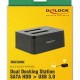 DELOCK docking station 62661, clone function, 2x HDD/SSD, 6Gb/s, μαύρο
