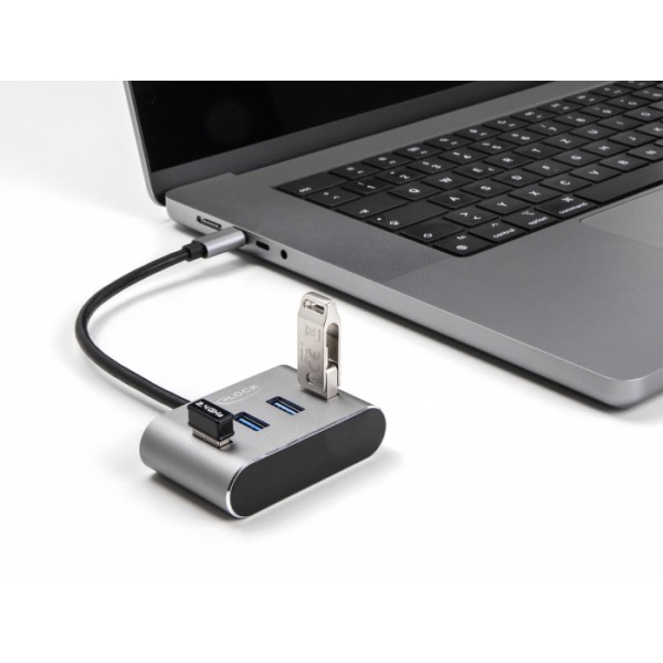 DELOCK USB-C hub 63223, 4x USB 3.2 Gen 1 θύρες, 5Gbps, γκρι - Συνοδευτικά PC