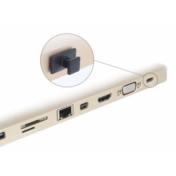 DELOCK κάλυμμα προστασίας για θύρα USB-C 64015 με λαβή, μαύρο, 10τμχ - DeLock