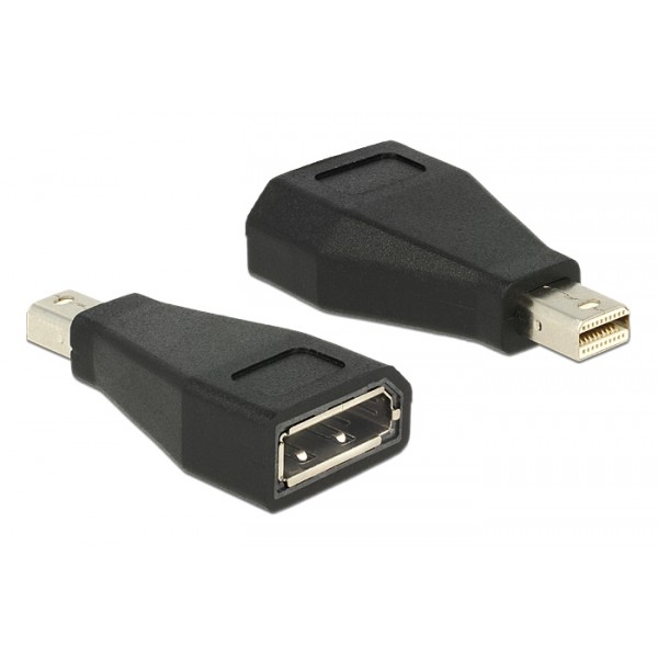 DELOCK αντάπτορας mini DisplayPort σε DisplayPort 65238, 4K, μαύρος - Εικόνα