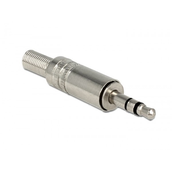 DELOCK Βύσμα 3.5mm Stereo, 3 pin, Bend Protection, Metal, Silver - Ήχος