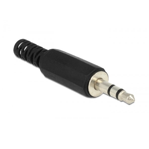 DELOCK Βύσμα 3.5mm Stereo, 3 pin, Bend Protection, πλαστικό, μαύρο - Ήχος