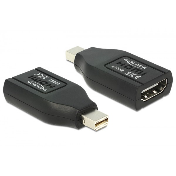 DELOCK αντάπτορας DisplayPort mini σε HDMI 65552, 1080p, μαύρος - Εικόνα