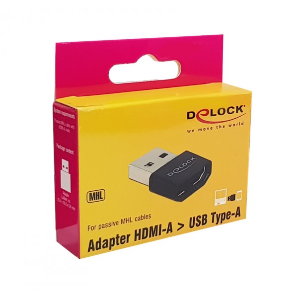 DELOCK αντάπτορας USB σε HDMI-A θηλυκό 65680, μαύρος - USB