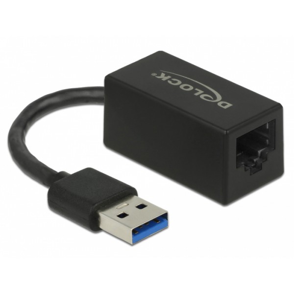 DELOCK αντάπτορας USB 3.1 σε RJ45 65903, Gen 1, 1000Mbps, 12cm, μαύρος - Δικτυακά