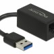 DELOCK αντάπτορας USB 3.1 σε RJ45 65903, Gen 1, 1000Mbps, 12cm, μαύρος