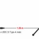 DELOCK μικρόφωνο με επιτραπέζια βάση 65939, πυκνωτικό, USB, μαύρο