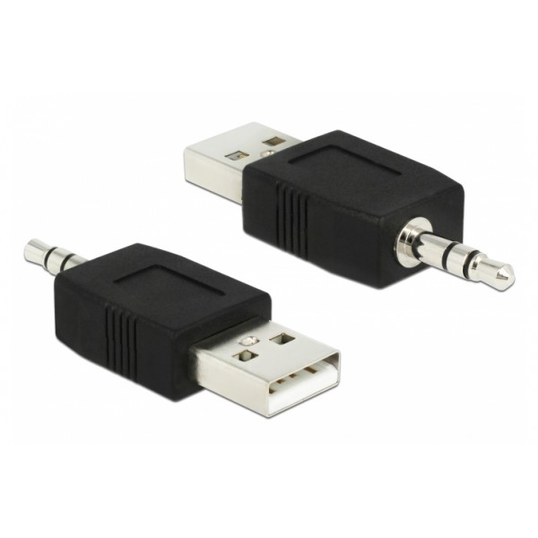 DELOCK Αντάπτορας USB 2.0 σε Stereo Jack 3.5mm 66069, μαύρο - DeLock