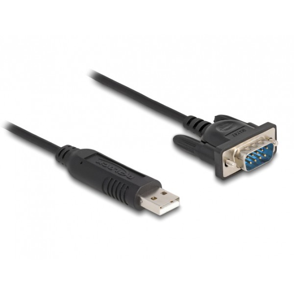 DELOCK καλώδιο USB σε RS-232 66461, 921.6Kbps, 50cm, μαύρο - USB