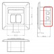 GOOBAY επιτοίχια πρίζα CAT 6e 68246, 2x RJ45, 80x80, λευκή