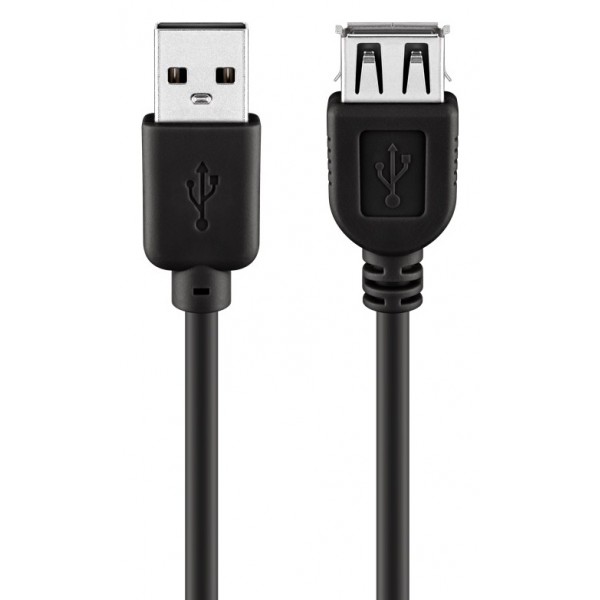 GOOBAY καλώδιο USB 2.0 σε USB (F) 68905, copper, 5m, μαύρο - USB