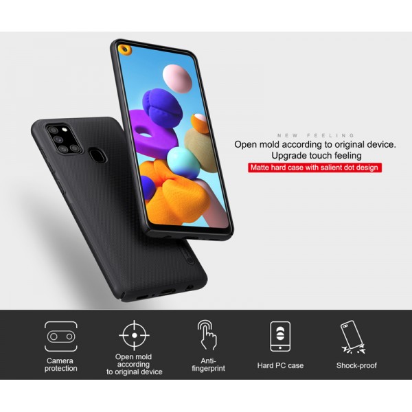 NILLKIN θήκη Super Frost Shield για Samsung Galaxy A41, μαύρη