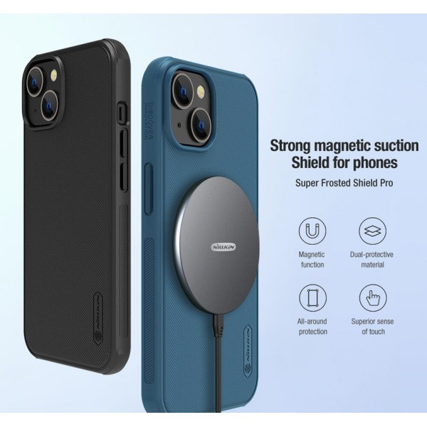 NILLKIN θήκη Super Frosted Shield Pro Magnetic για iPhone 14, μαύρη - NILLKIN