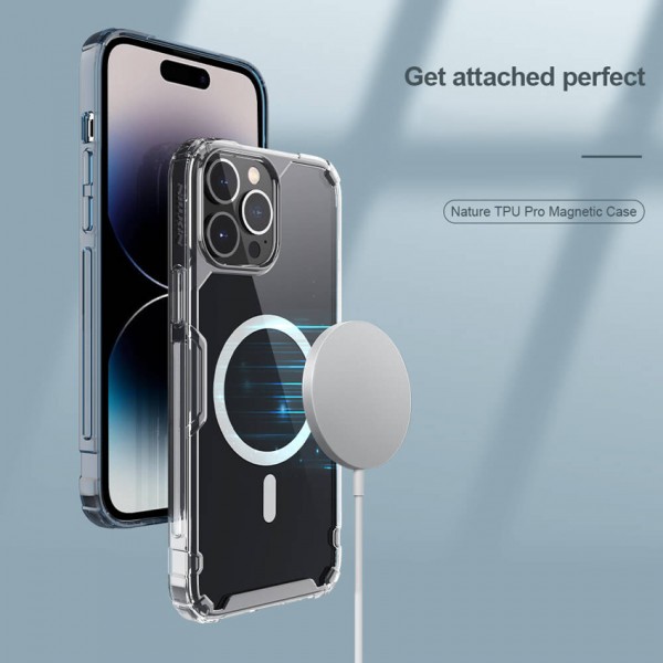 NILLKIN θήκη Nature Pro Magnetic για iPhone 14 Pro, μπλε & διάφανη - NILLKIN