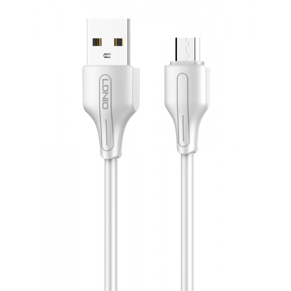 LDNIO καλώδιο Micro USB σε USB LS540, 2.4A, 20cm, λευκό - USB