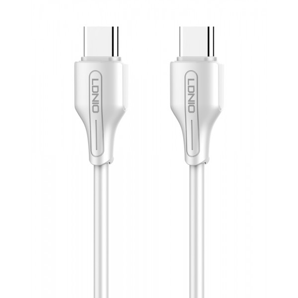 LDNIO καλώδιο USB-C σε USB-C LC121C, 65W PD, 1m, λευκό - LDNIO